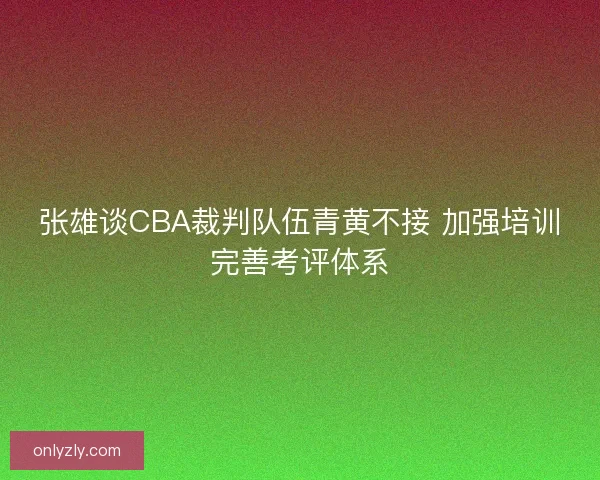 张雄谈CBA裁判队伍青黄不接 加强培训完善考评体系